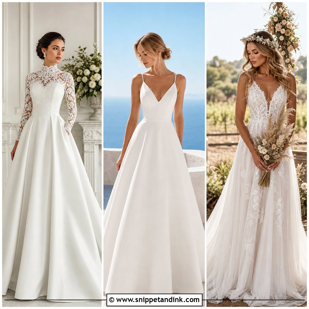 25 A Line Wedding Gown Ideas