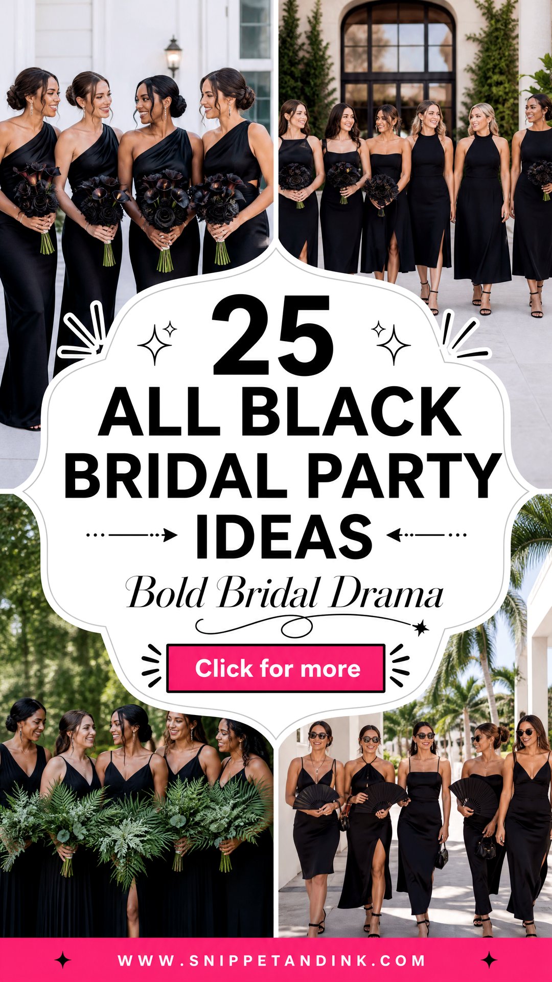 25 All Black Bridal Party Ideas for Bold Modern Weddings - 25 All Black Bridal Party Ideas for Bold Modern Weddings