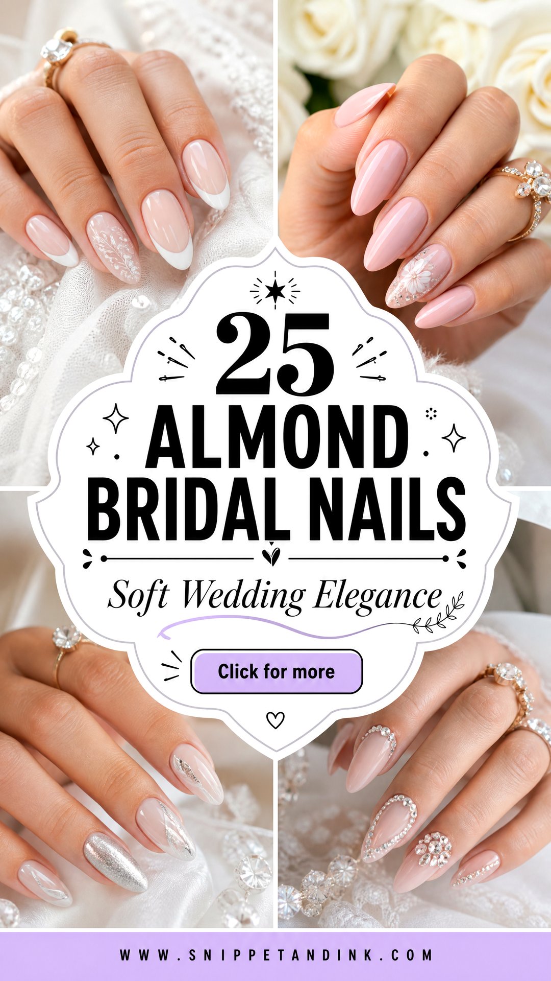 25 Almond Bridal Nails for a Soft Elegant Wedding Look - 25 Almond Bridal Nails for a Soft, Elegant Wedding Look
