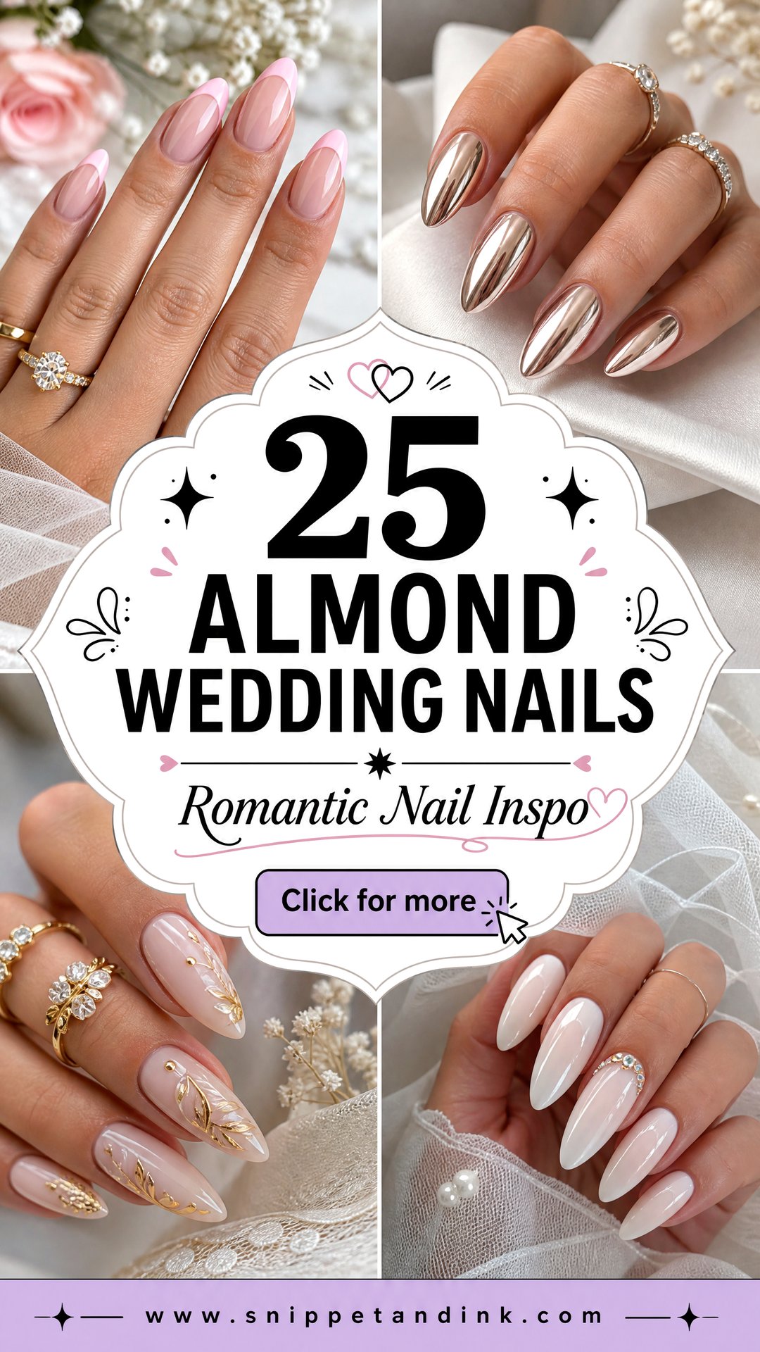 25 Almond Wedding Nails for Romantic Bride-Worthy Style - 25 Almond Wedding Nails for Romantic Bride-Worthy Style