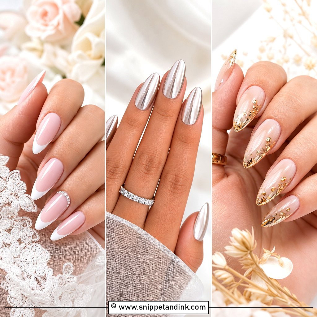 25 Almond Wedding Nails for Romantic Bride-Worthy Style