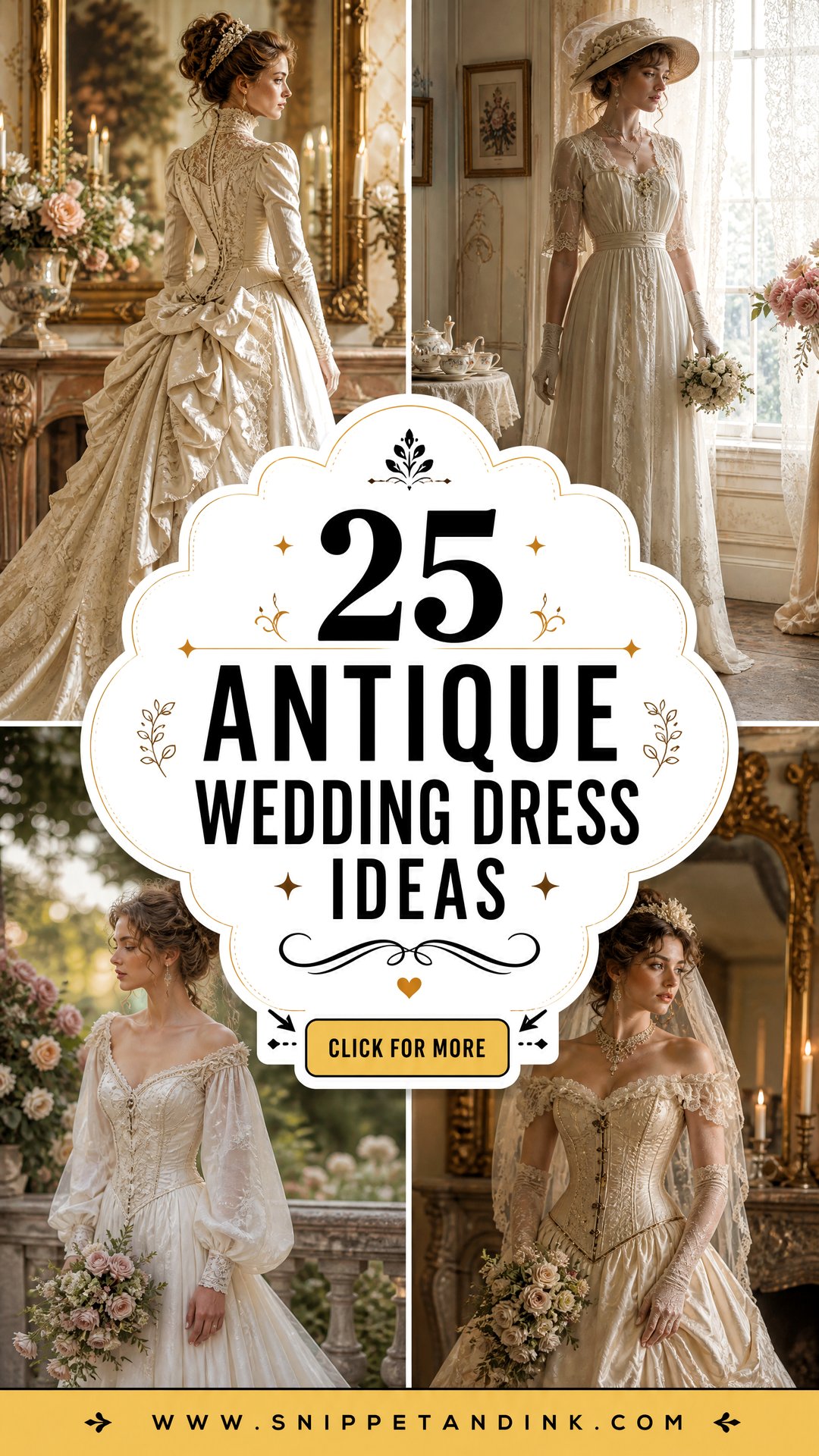 25 Antique Wedding Dress Ideas for a Timeless Bridal Romance - 25 Antique Wedding Dress Ideas for a Timeless Bridal Romance