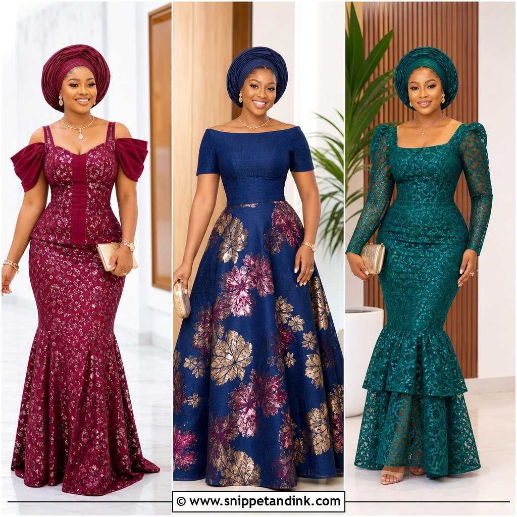 25 Asoebi Skirt and Blouse Lace Styles for Elegant Events