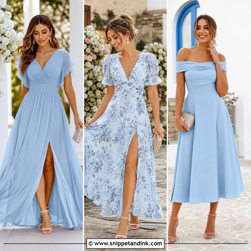 25 Baby Blue Dress Outfit Wedding Ideas