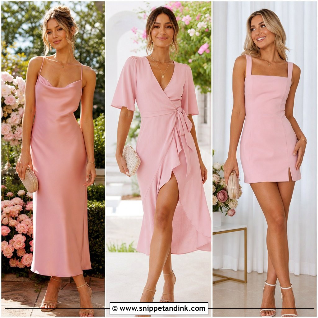 25 Baby Pink Dress Outfit Wedding Ideas
