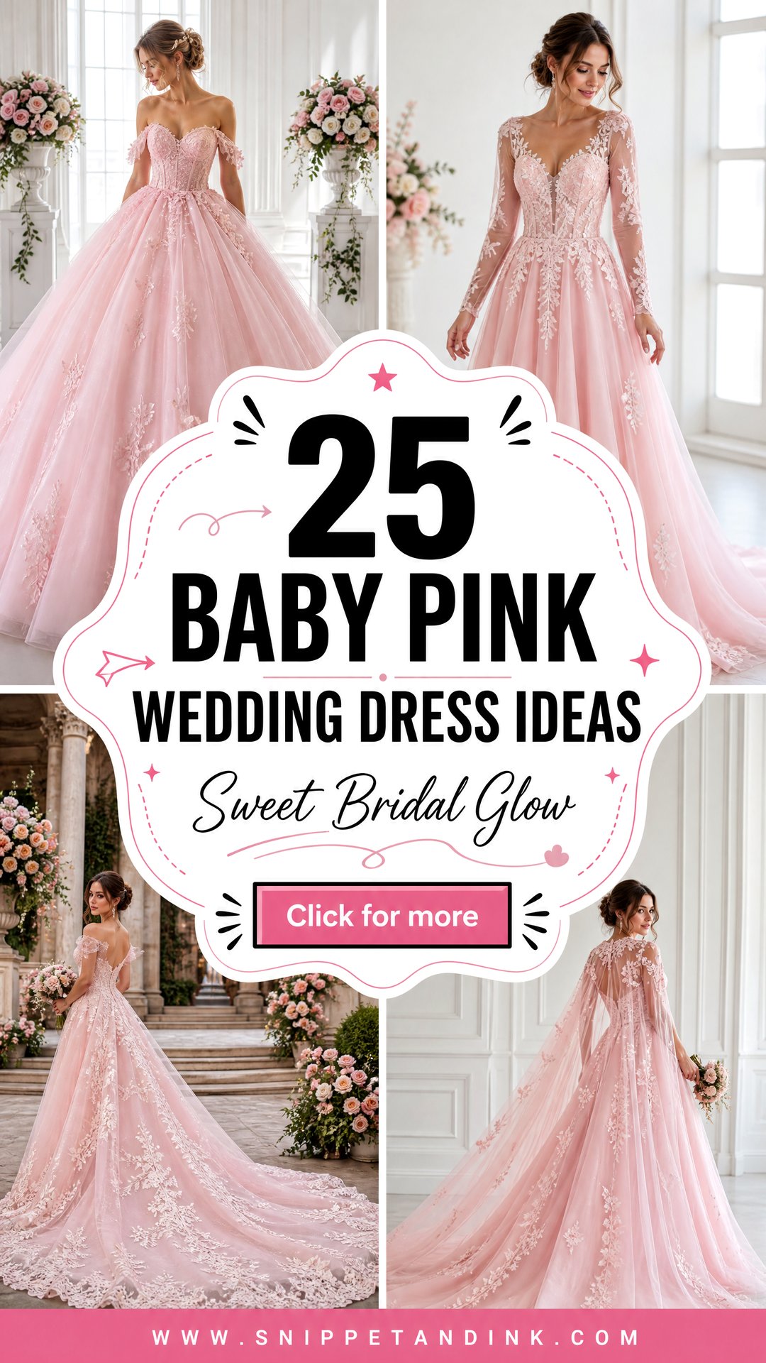 25 Baby Pink Wedding Dress Ideas for a Sweet Bridal Look - 25 Baby Pink Wedding Dress Ideas for a Sweet Bridal Look