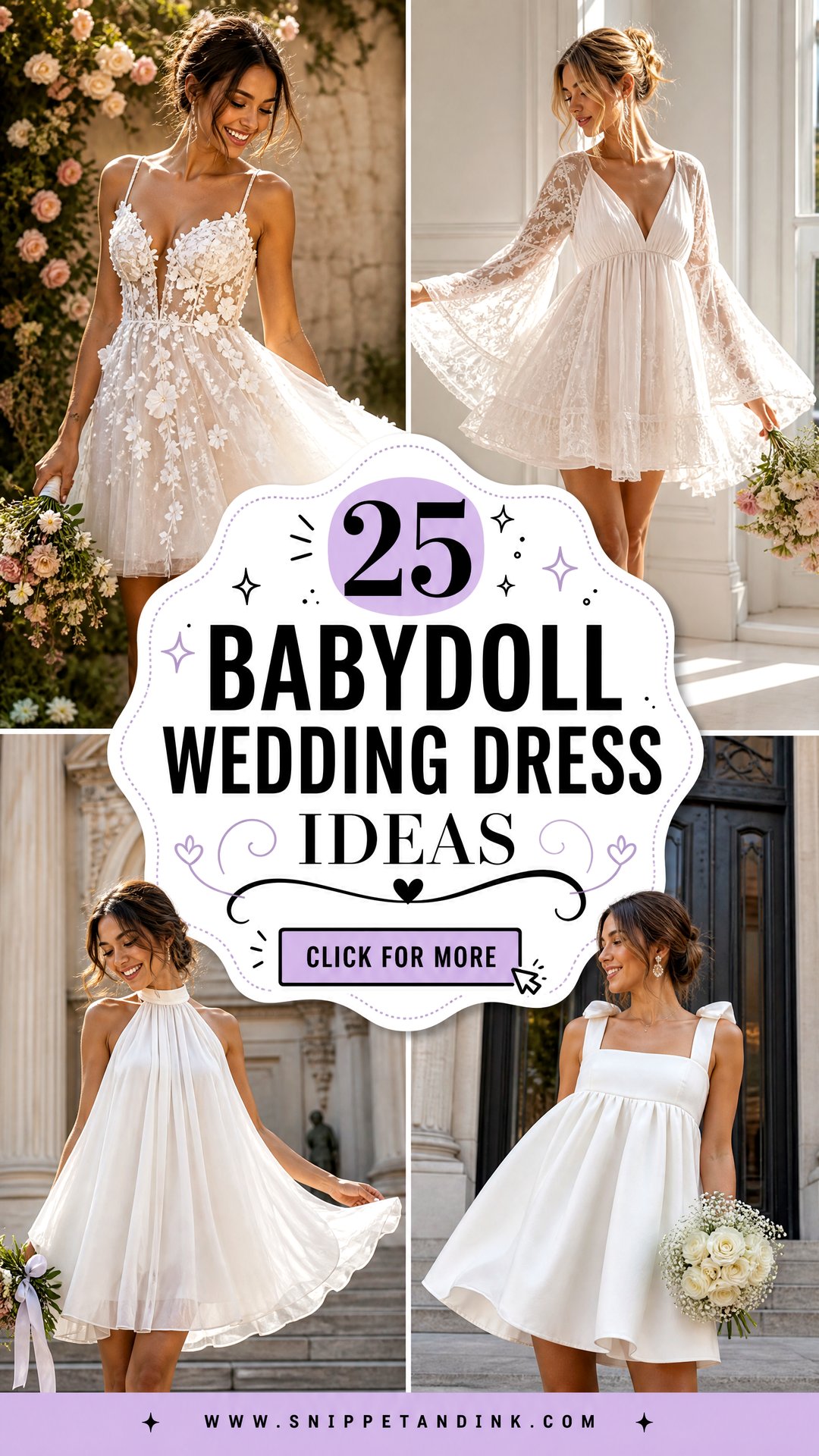 25 Babydoll Wedding Dress Ideas for Romantic Bridal Style - 25 Babydoll Wedding Dress Ideas for Romantic Bridal Style