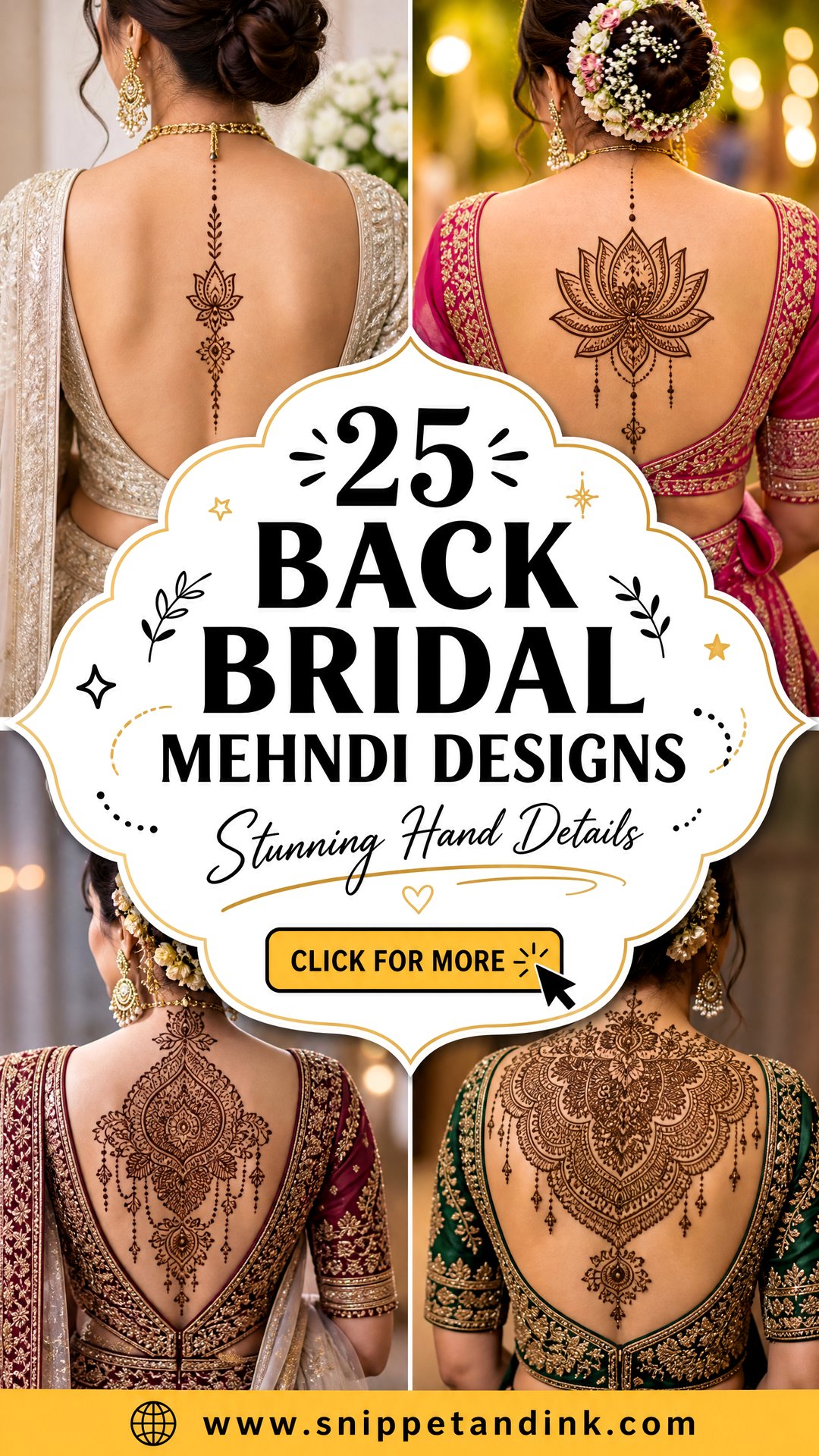 25 Back Bridal Mehndi Designs for Stunning Wedding Details - 25 Back Bridal Mehndi Designs for Stunning Wedding Details