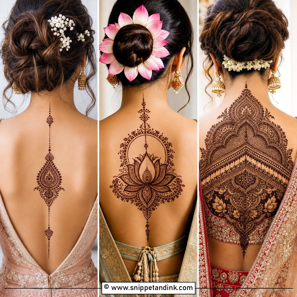 25 Back Bridal Mehndi Designs for Stunning Wedding Details