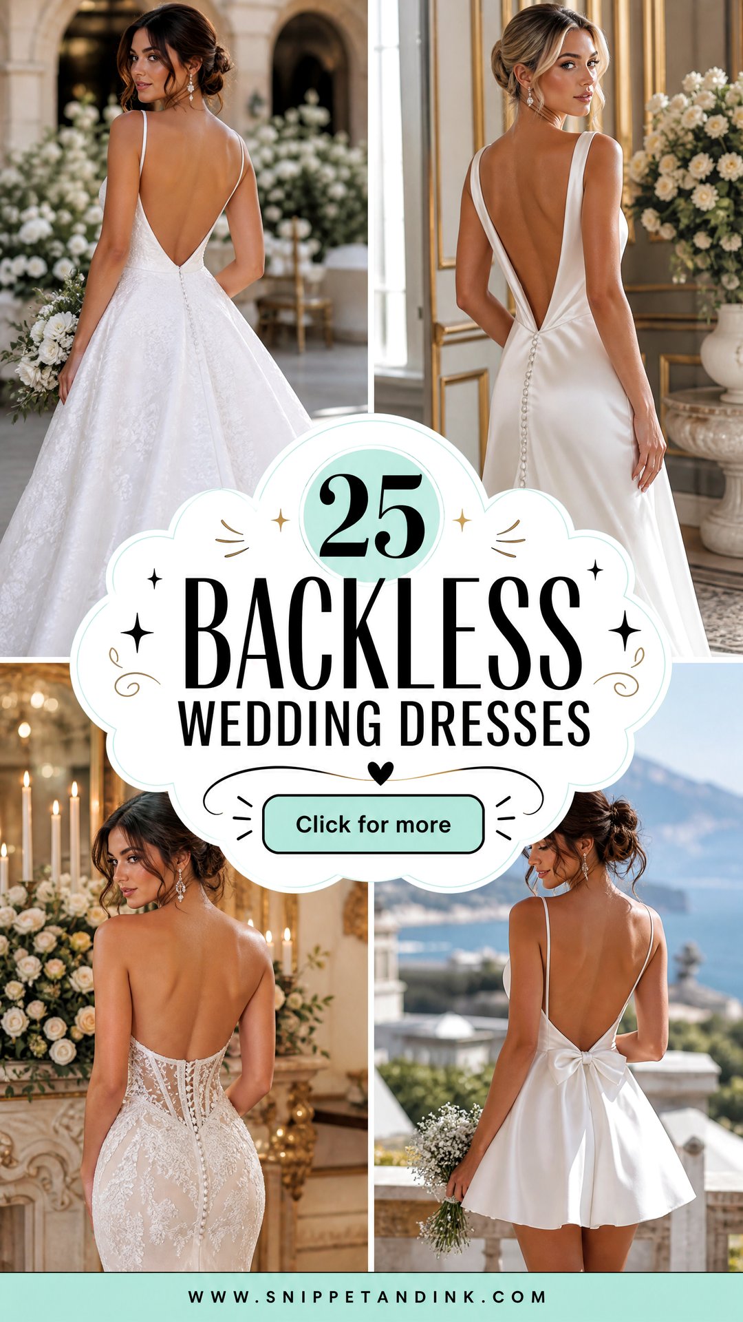 25 Backless Wedding Dresses for a Bold Elegant Bridal Look - 25 Backless Wedding Dresses for a Bold, Elegant Bridal Look