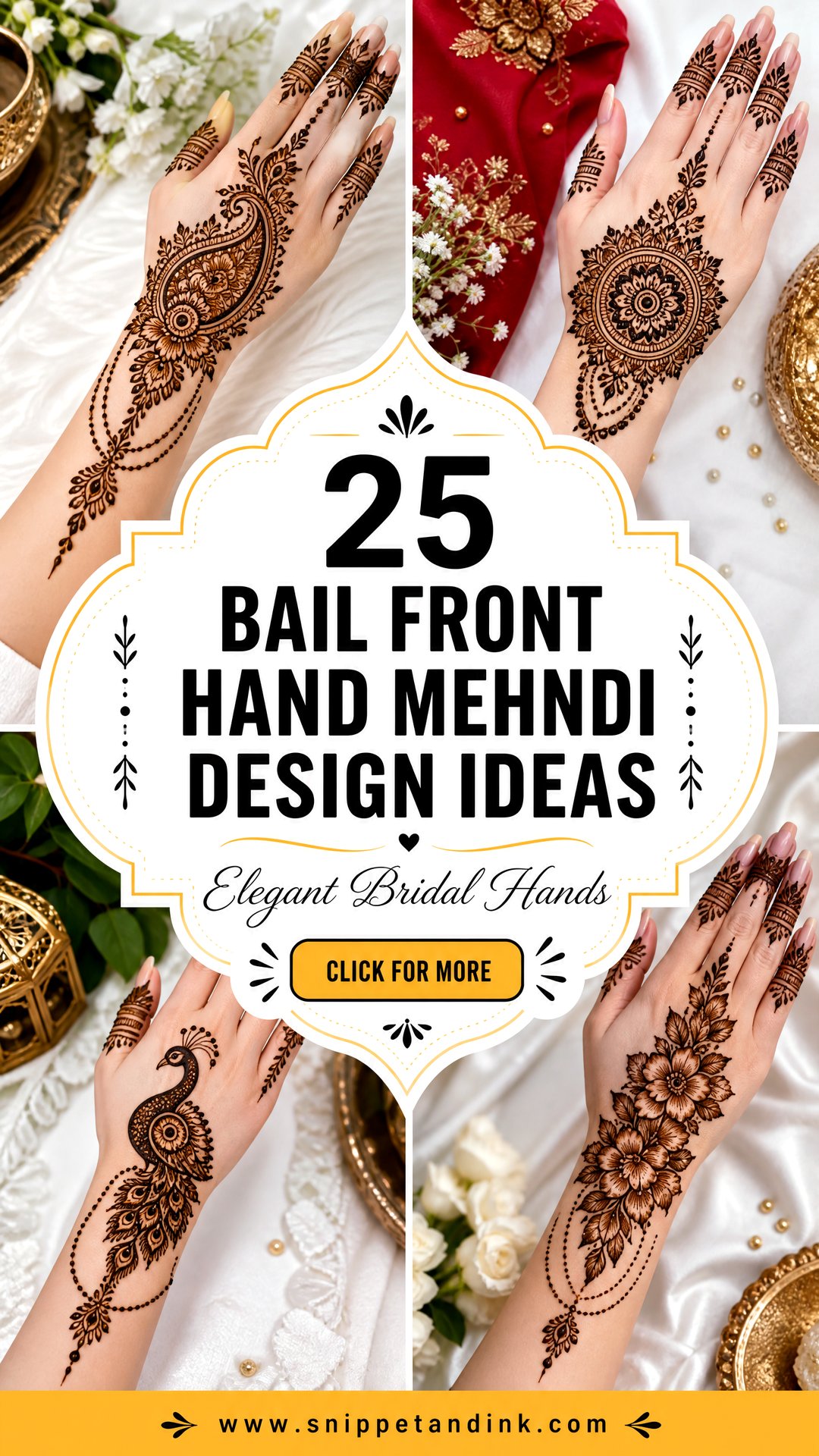 25 Bail Front Hand Mehndi Design Ideas for Elegant Brides - 25 Bail Front Hand Mehndi Design Ideas for Elegant Brides