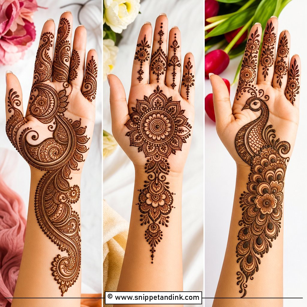 25 Bail Front Hand Mehndi Design Ideas for Elegant Brides