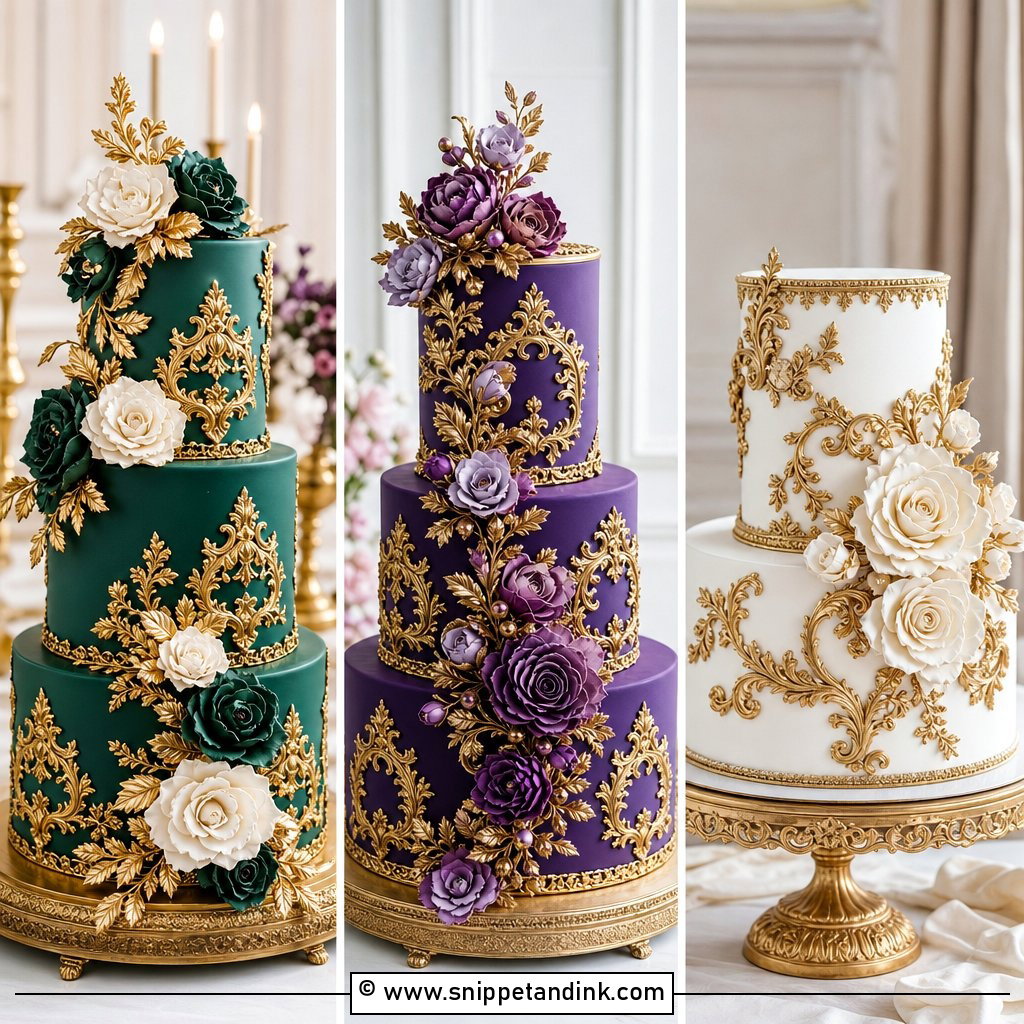 25 Baroque Cake Ideas for Wedding Luxury and Drama
