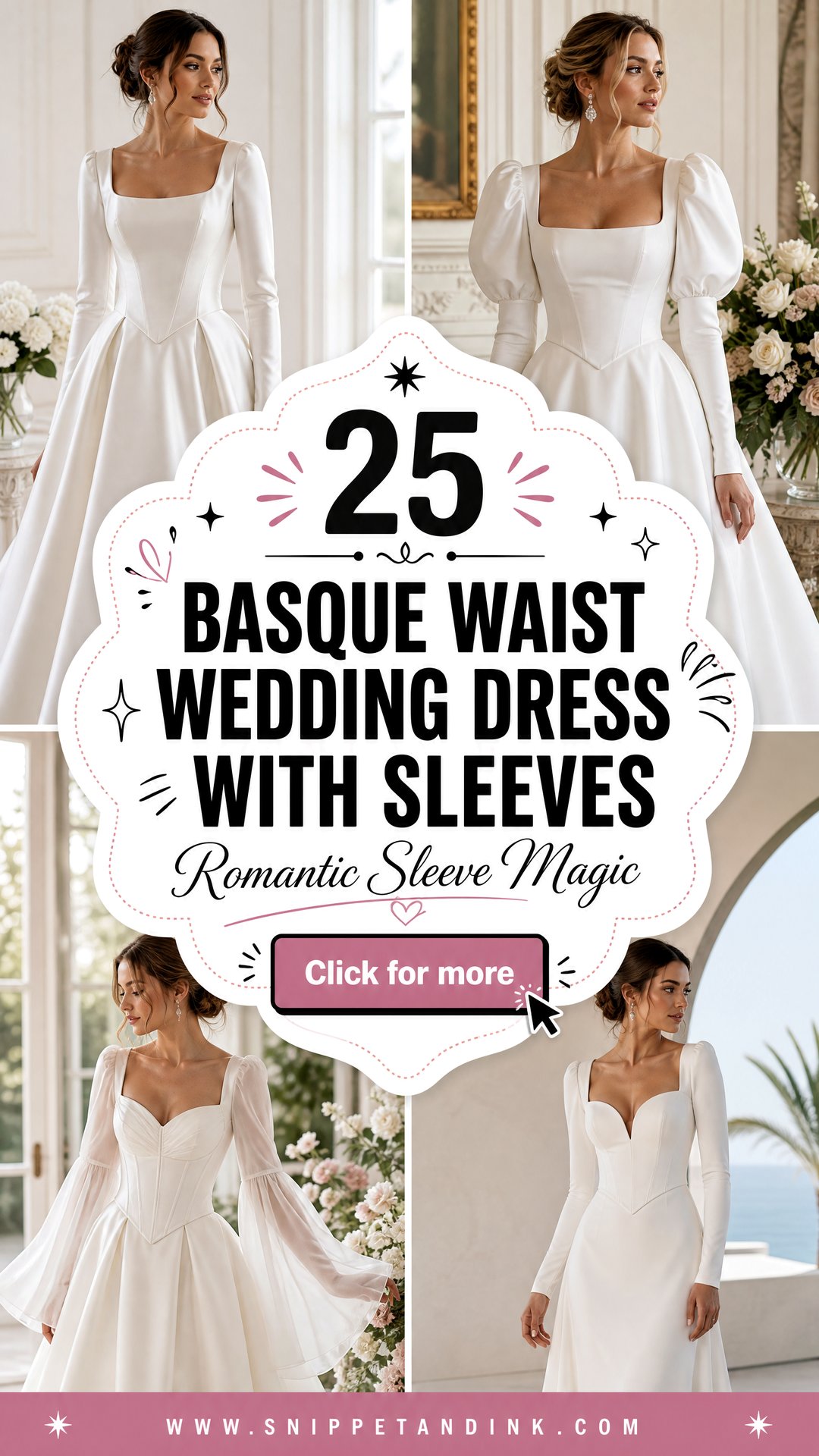 25 Basque Waist Wedding Dress with Sleeves for Romance - 25 Basque Waist Wedding Dress with Sleeves for Romance