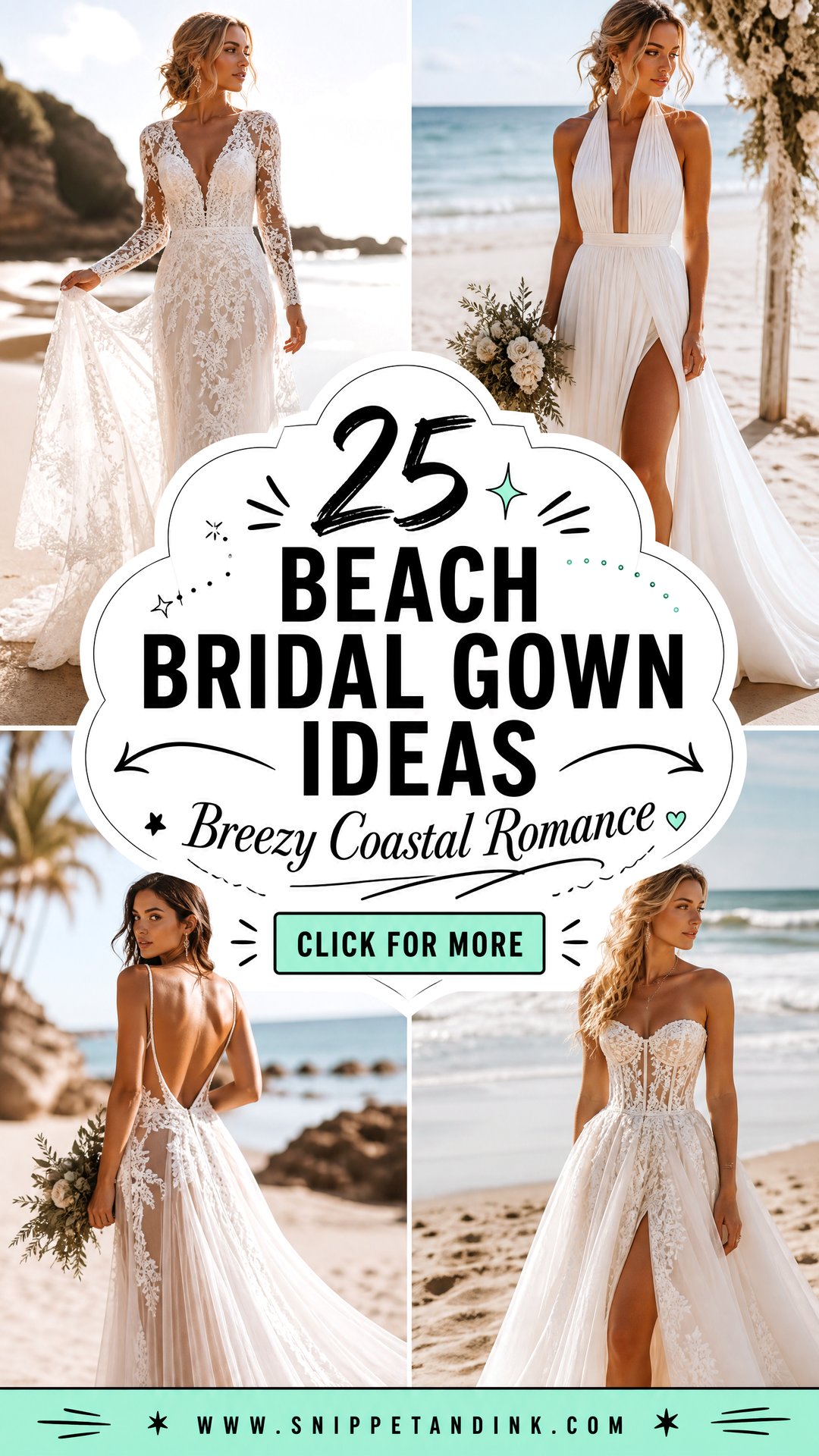 25 Beach Bridal Gown Ideas for Breezy Coastal Romance - 25 Beach Bridal Gown Ideas for Breezy Coastal Romance