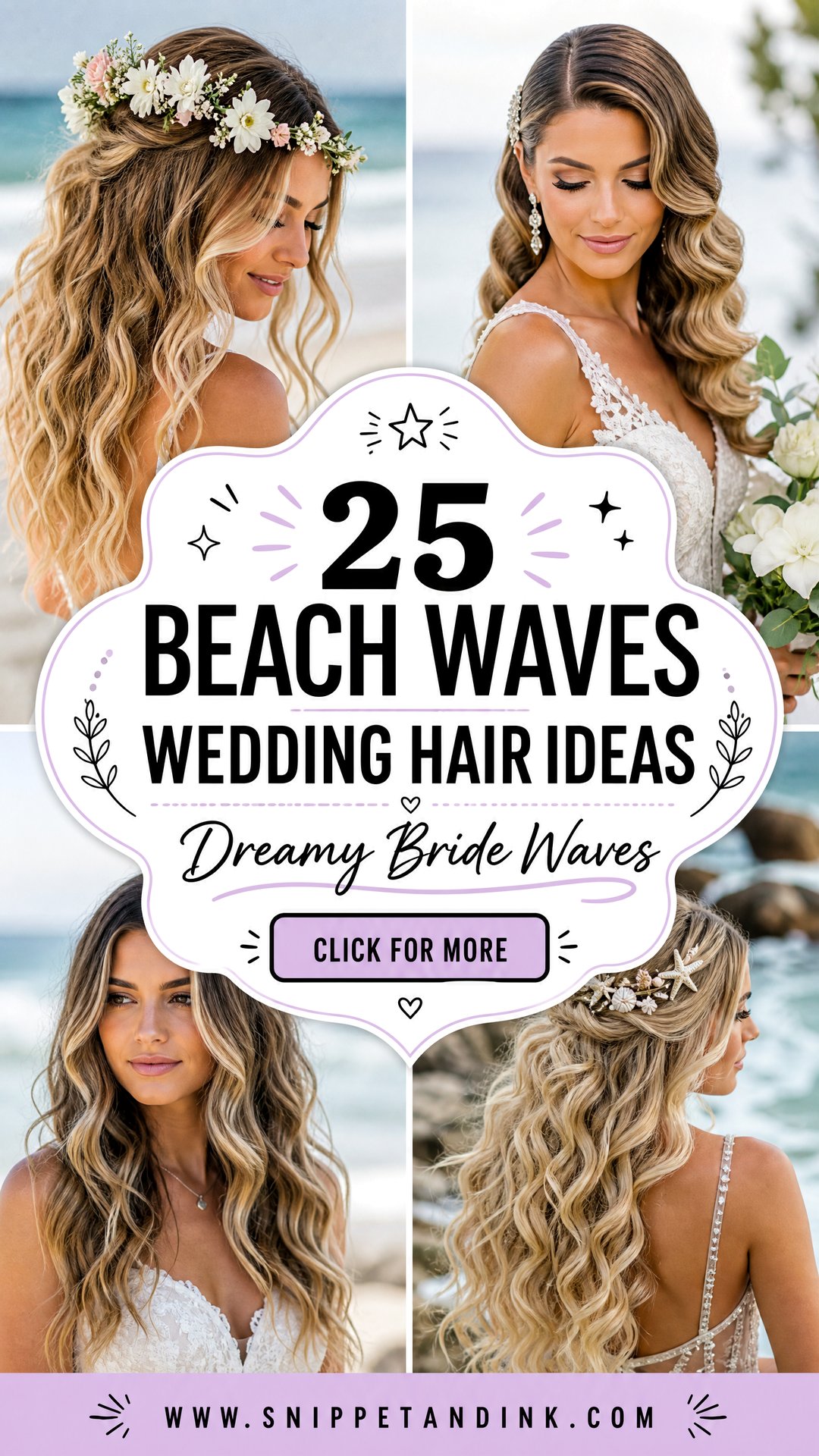 25 Beach Waves Wedding Hair Ideas for Dreamy Brides - 25 Beach Waves Wedding Hair Ideas for Dreamy Brides