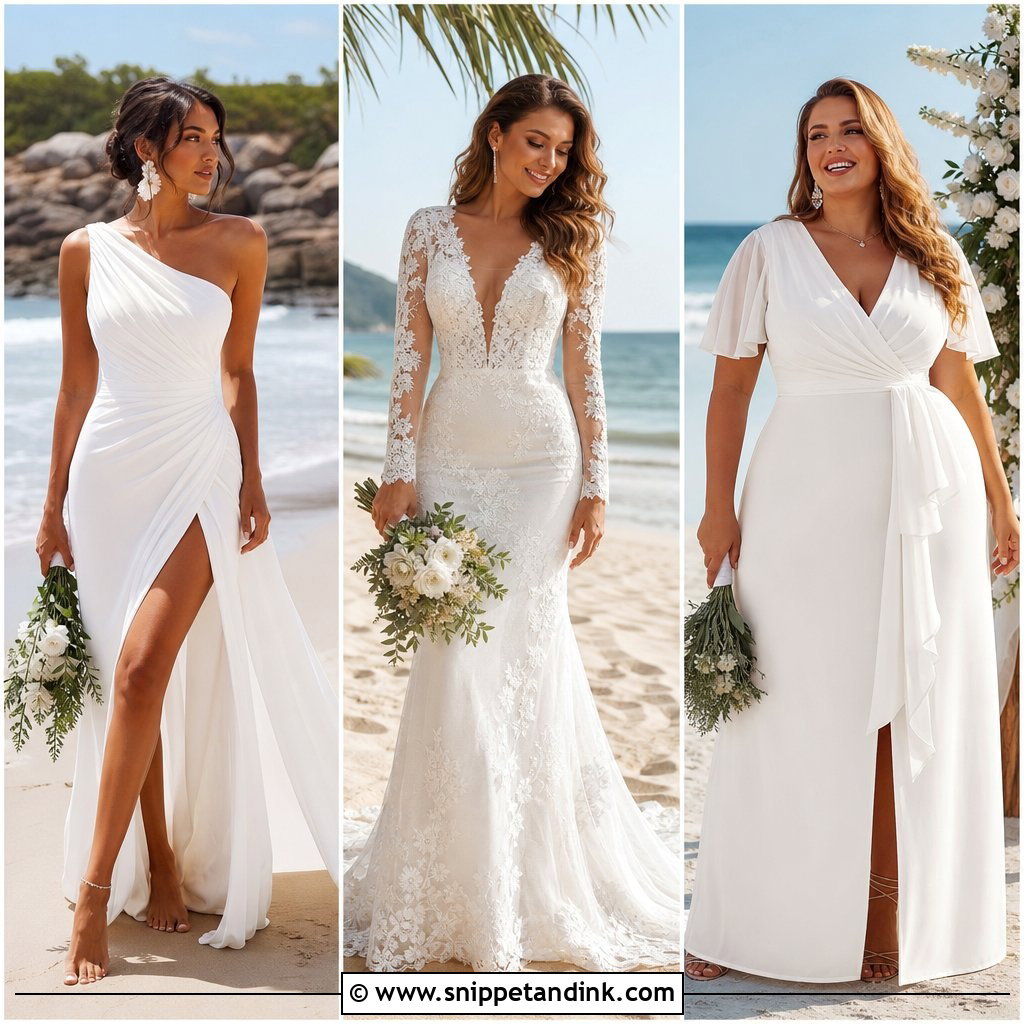 25 Beach Wedding Gowns for an Effortlessly Elegant Look