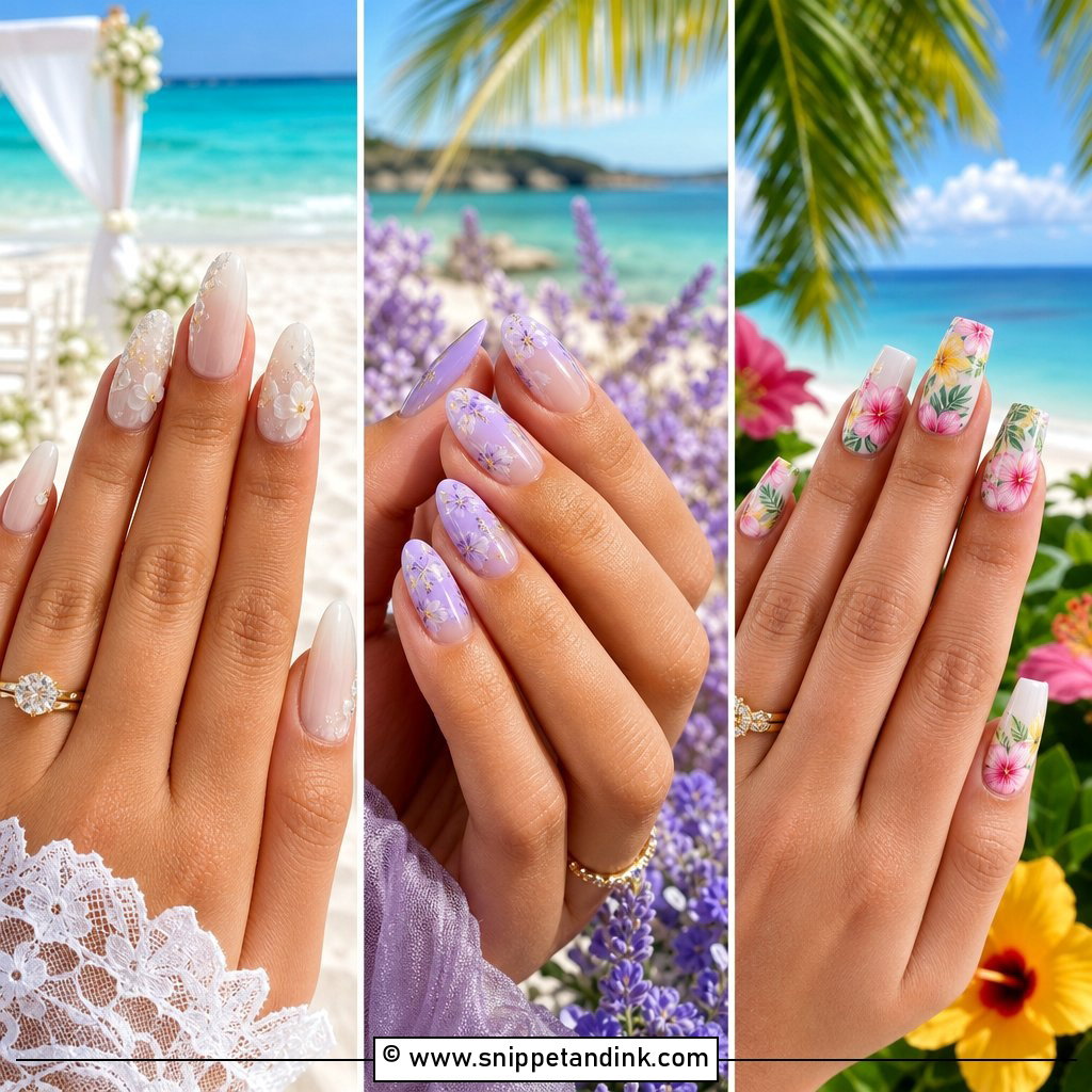 25 Beach Wedding Nails for Breezy Bridal Style Ideas