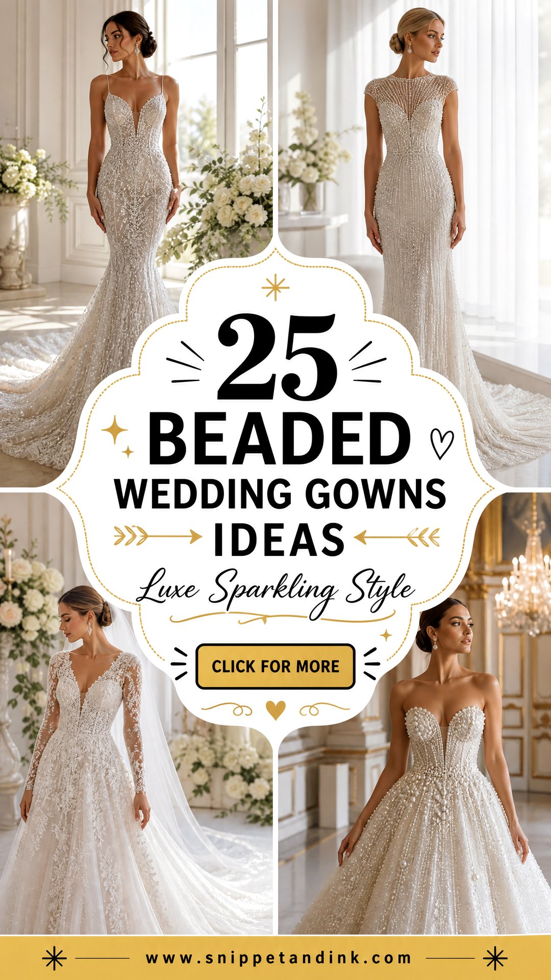 25 Beaded Wedding Gowns for Luxe Sparkling Bridal Style - 25 Beaded Wedding Gowns for Luxe Sparkling Bridal Style
