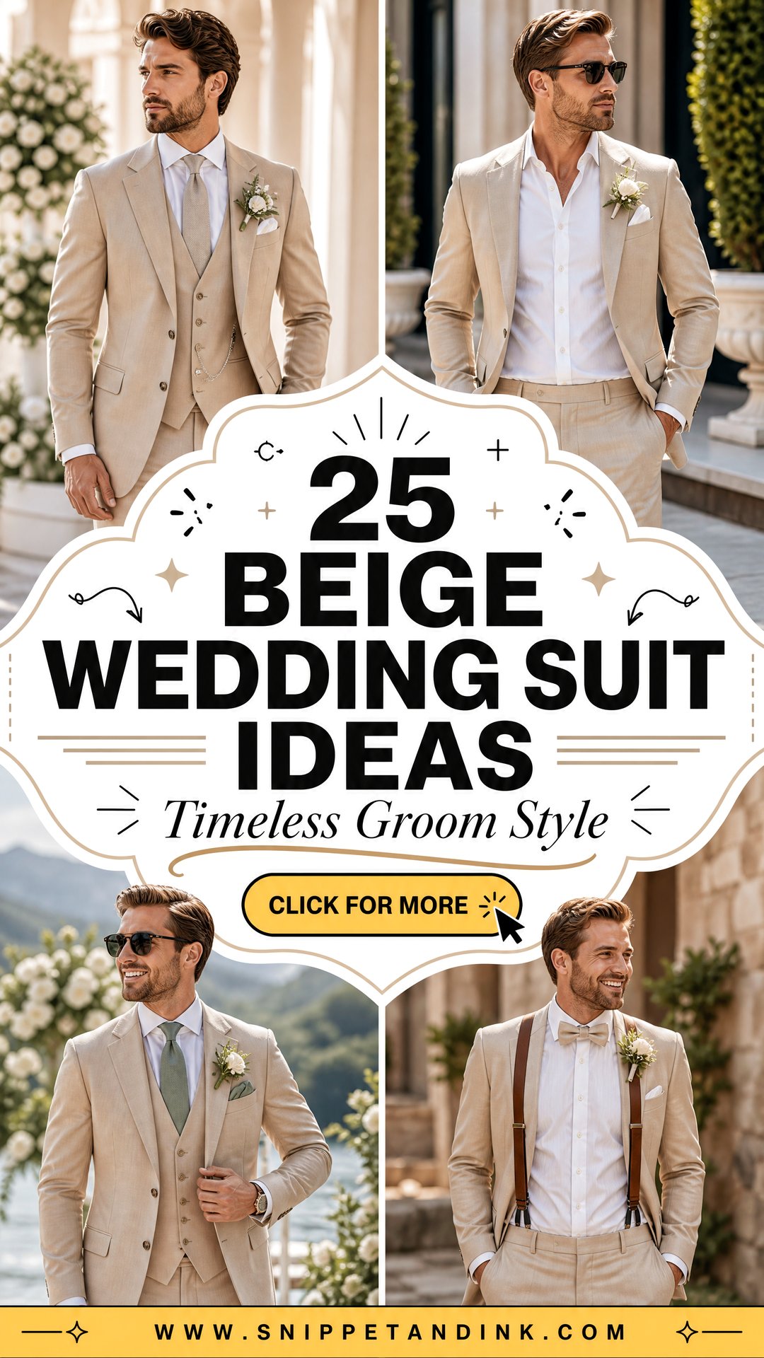 25 Beige Wedding Suit Ideas for Chic Timeless Groom Style - 25 Beige Wedding Suit Ideas for Chic Timeless Groom Style