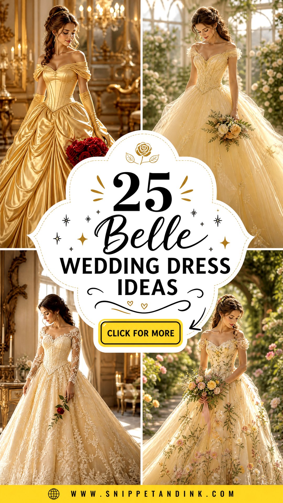 25 Belle Wedding Dress Ideas for a Fairytale Bridal Look - 25 Belle Wedding Dress Ideas for a Fairytale Bridal Look