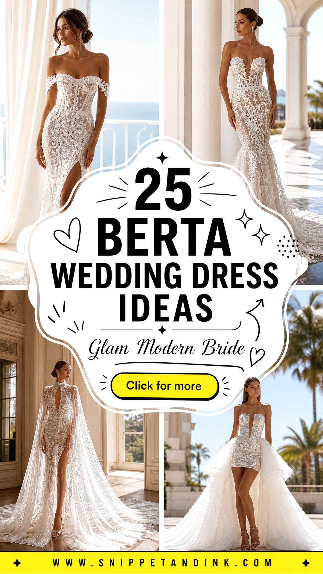 25 Berta Wedding Dress Ideas for Glamorous Modern Brides - 25 Berta Wedding Dress Ideas for Glamorous Modern Brides