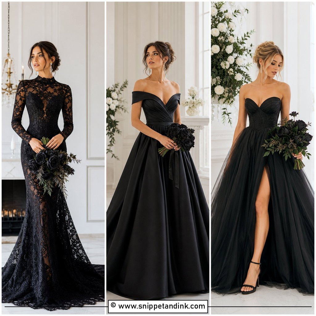 25 Black Bridal Gown Ideas for Bold Modern Brides Today