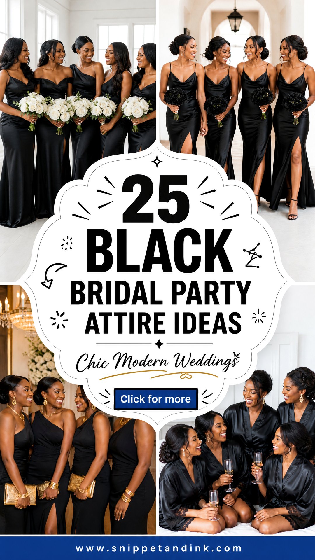 25 Black Bridal Party Attire Ideas for Chic Modern Weddings - 25 Black Bridal Party Attire Ideas for Chic Modern Weddings