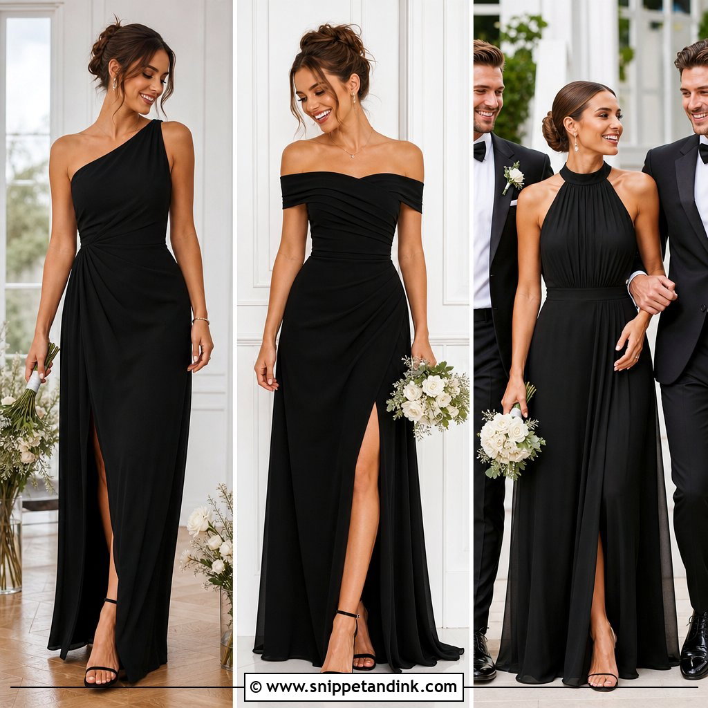 25 Black Bridal Party Attire Ideas