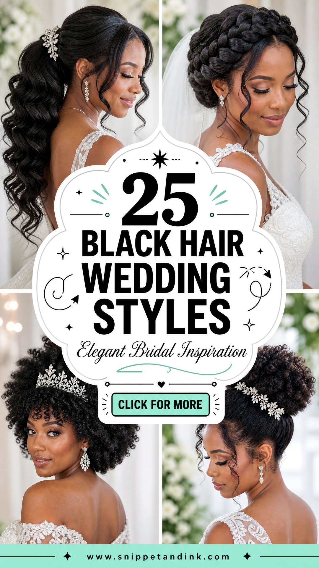 25 Black Hair Wedding Styles for Elegant Bridal Inspiration - 25 Black Hair Wedding Styles for Elegant Bridal Inspiration