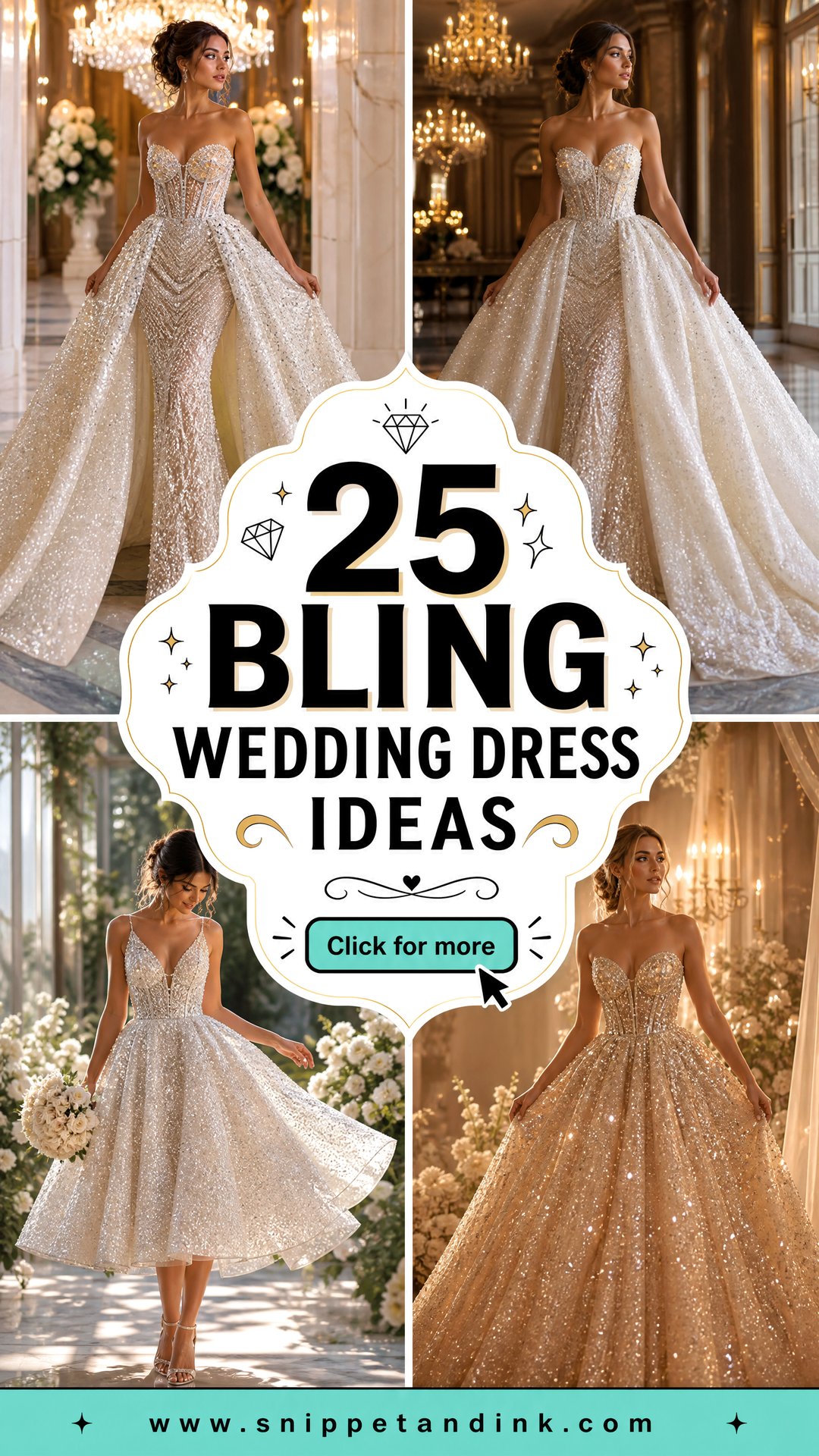25 Bling Wedding Dress Ideas for a Dazzling Bridal Look - 25 Bling Wedding Dress Ideas for a Dazzling Bridal Look