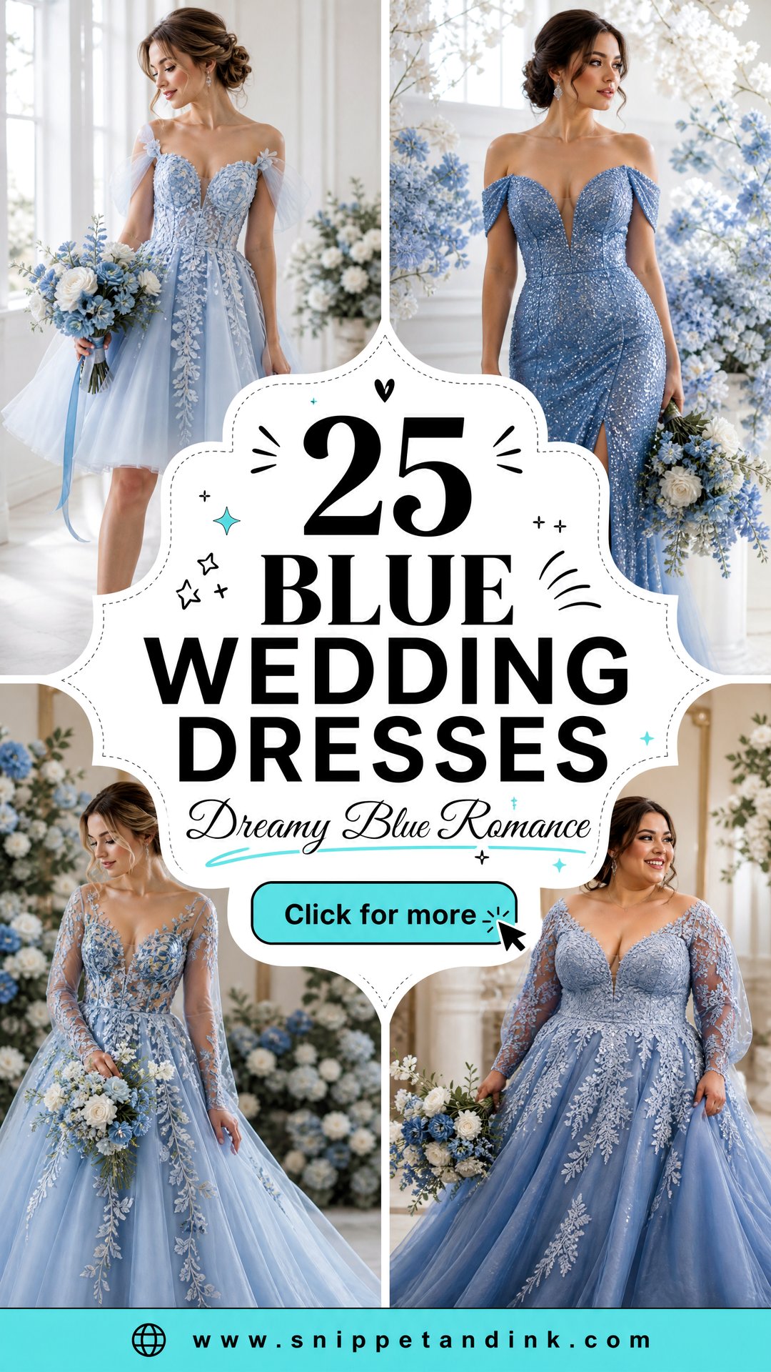 25 Blue Wedding Dresses for Dreamy Romantic Modern Brides - 25 Blue Wedding Dresses for Dreamy Romantic Modern Brides