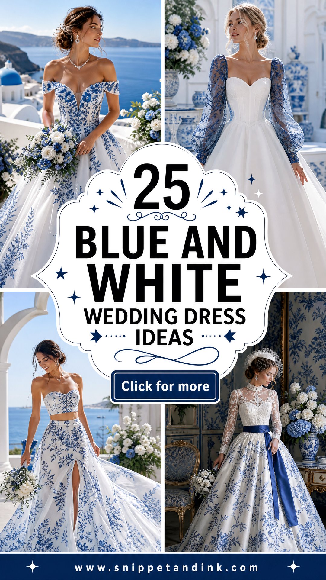 25 Blue and White Wedding Dress Ideas for Timeless Style - 25 Blue and White Wedding Dress Ideas for Timeless Style