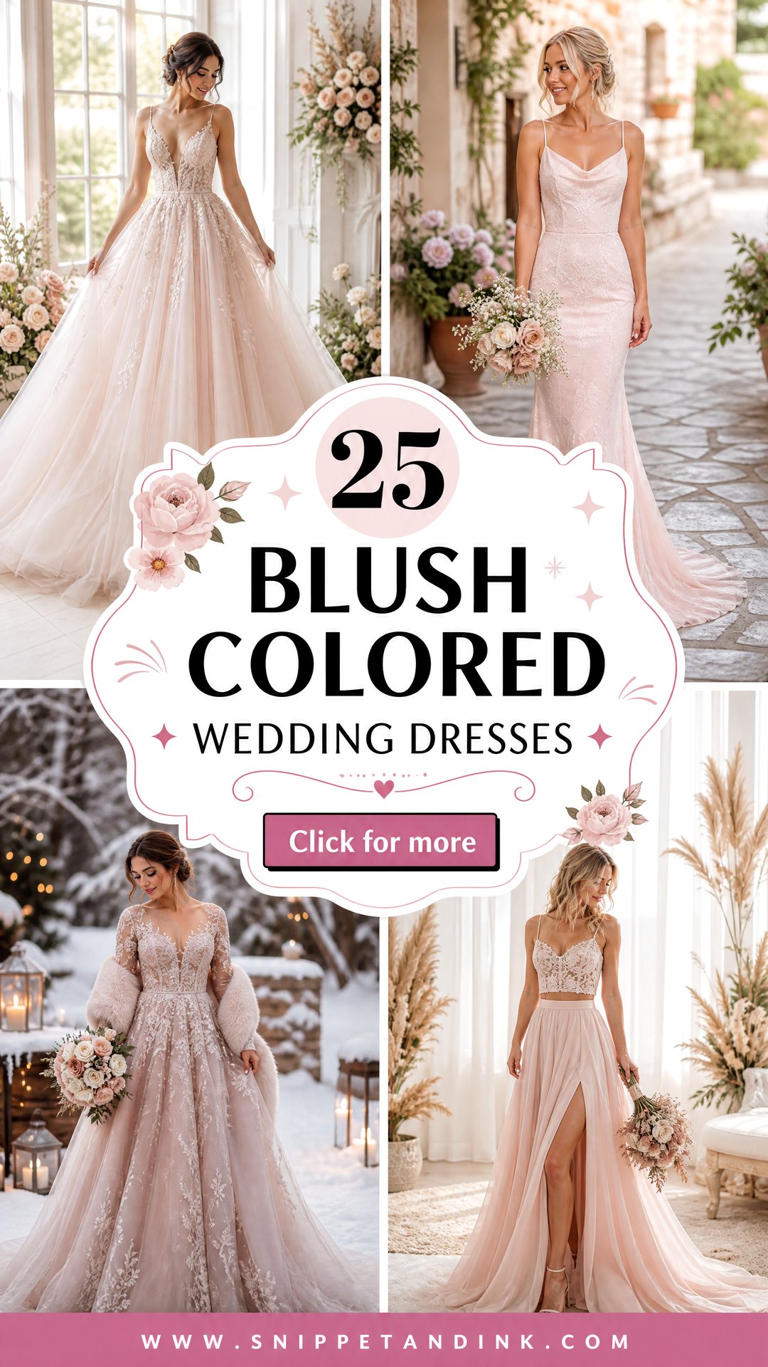 25 Blush Colored Wedding Dresses for Soft Romantic Style - 25 Blush Colored Wedding Dresses for Soft Romantic Style