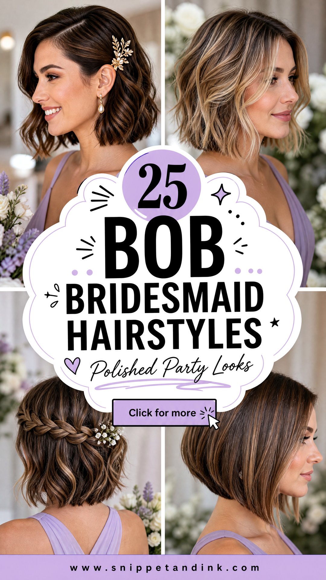 25 Bob Bridesmaid Hairstyles for Chic Wedding Party Looks - 25 Bob Bridesmaid Hairstyles for Chic Wedding Party Looks