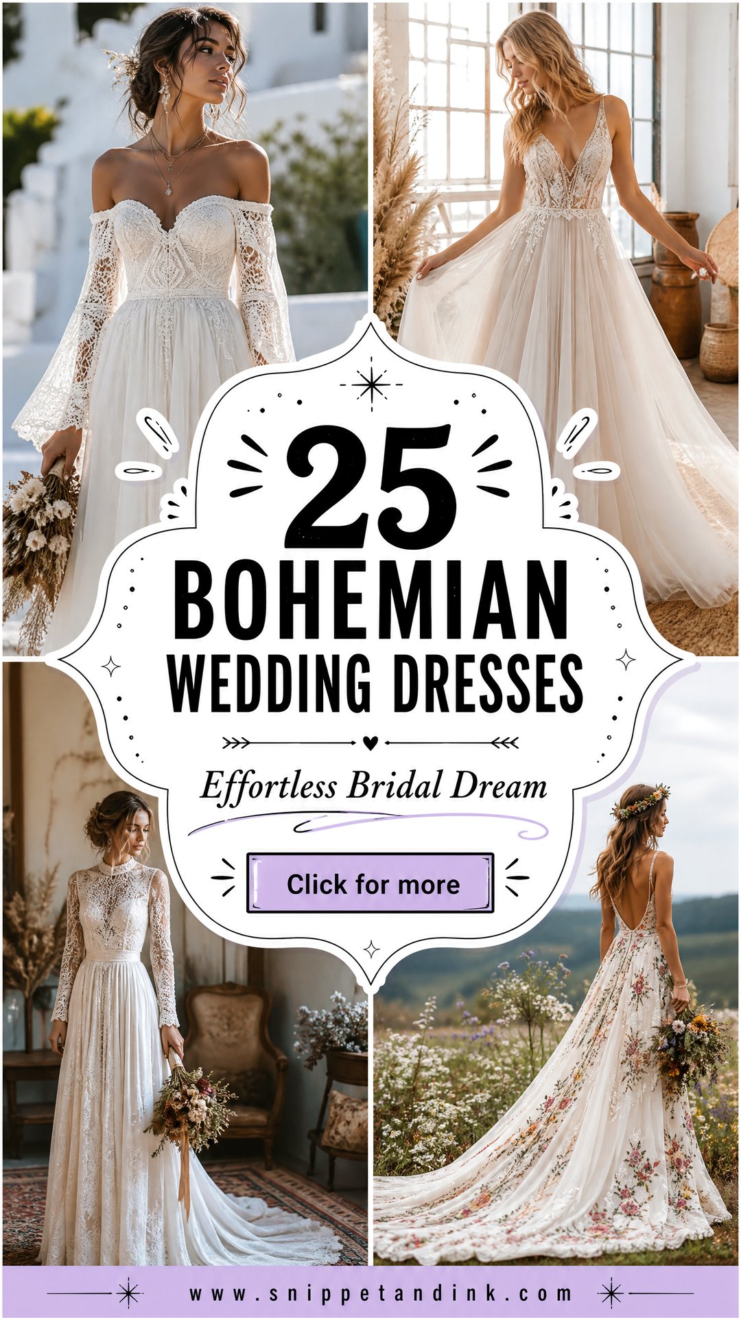 25 Bohemian Wedding Dresses for Dreamy Effortless Brides - 25 Bohemian Wedding Dresses for Dreamy, Effortless Brides