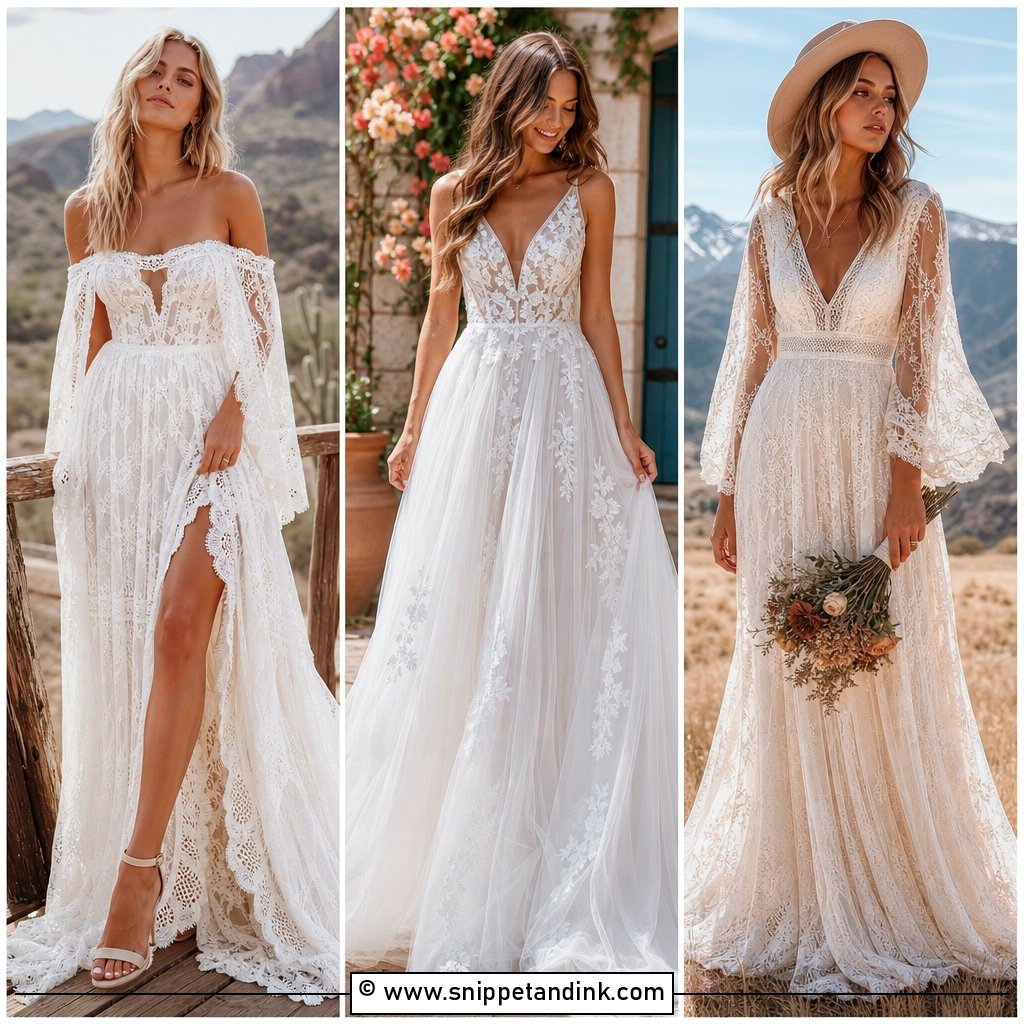 25 Bohemian Wedding Dresses for Dreamy Effortless Brides