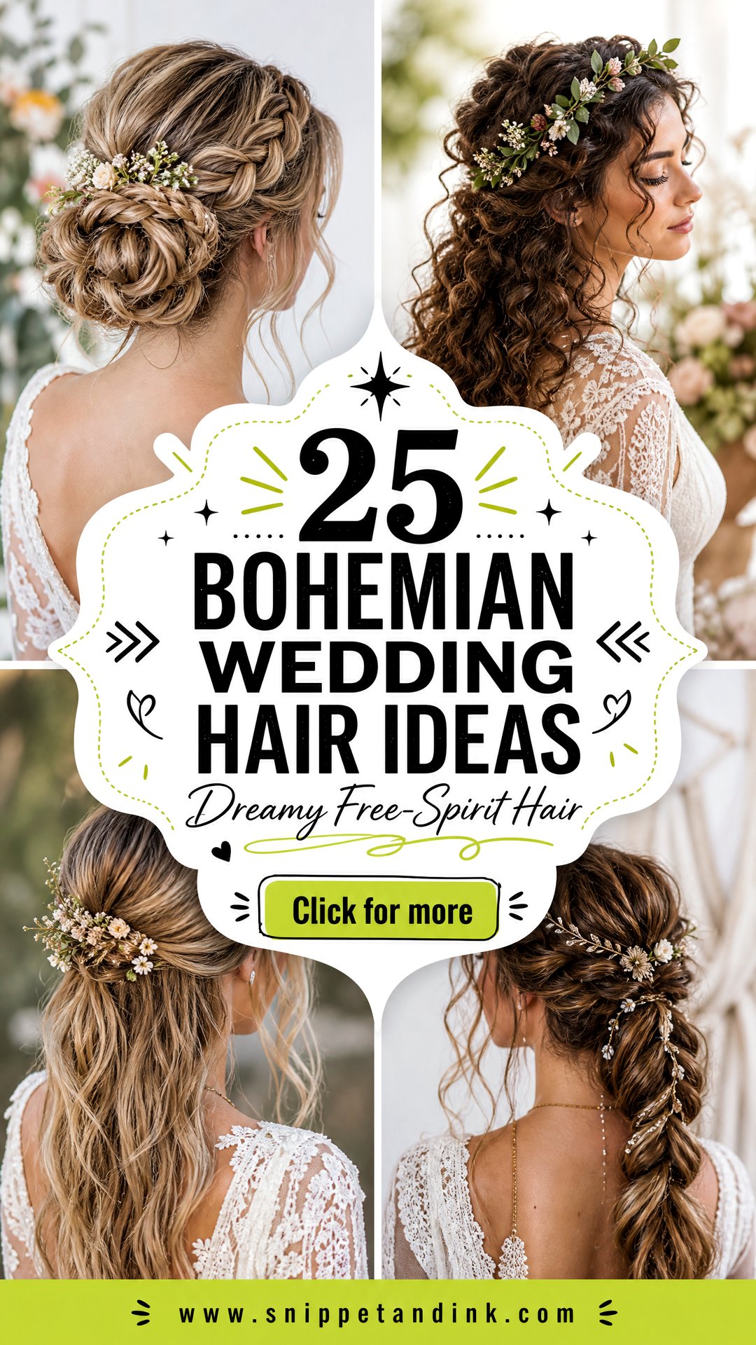 25 Bohemian Wedding Hair Ideas for Dreamy Free-Spirit Brides - 25 Bohemian Wedding Hair Ideas for Dreamy Free-Spirit Brides