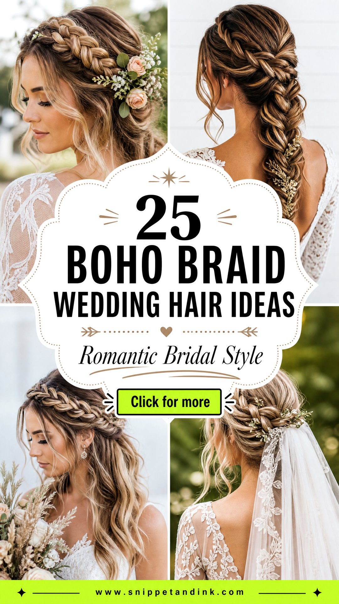 25 Boho Braid Wedding Hair Ideas for Romantic Bridal Style - 25 Boho Braid Wedding Hair Ideas for Romantic Bridal Style