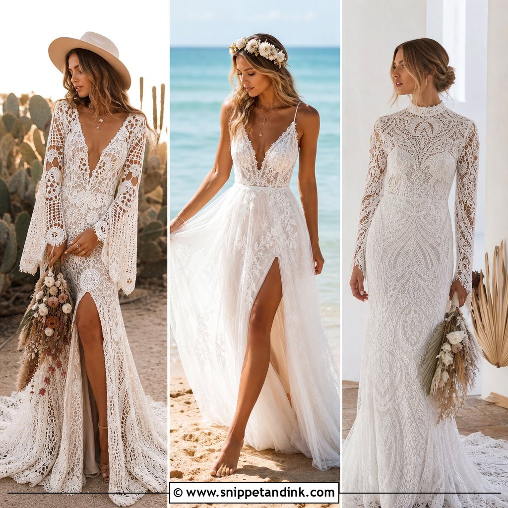 25 Boho Bride Dress Ideas for an Effortless Wedding Look
