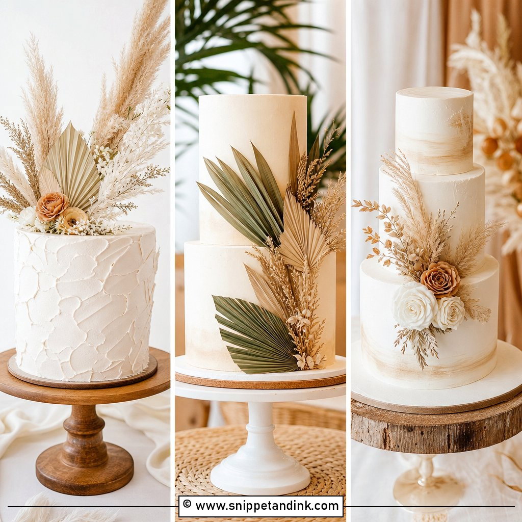 25 Boho Cake Design Ideas for Wedding Days With Rustic Charm