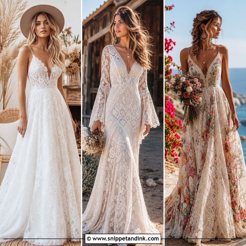 25 Boho Lace Wedding Dress Ideas