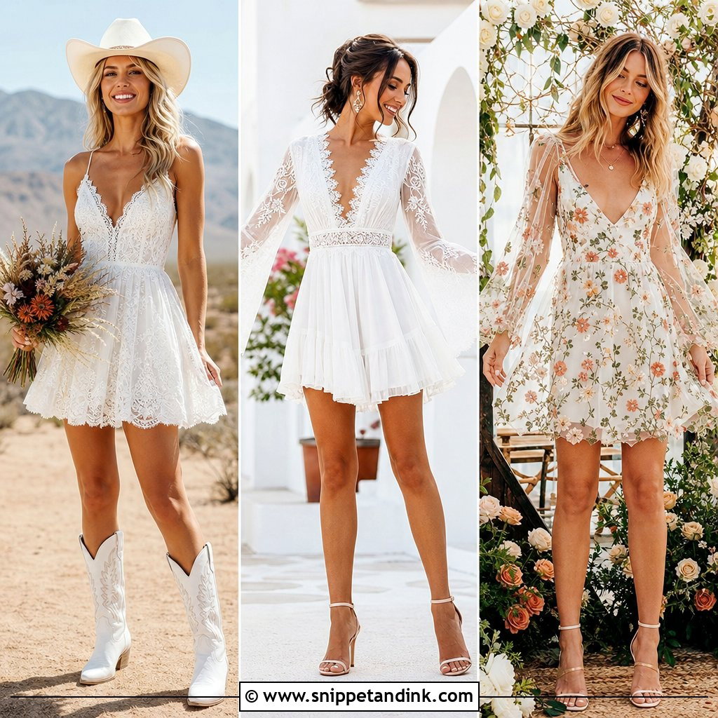 25 Boho Short Wedding Dress Ideas for Chic, Carefree Brides