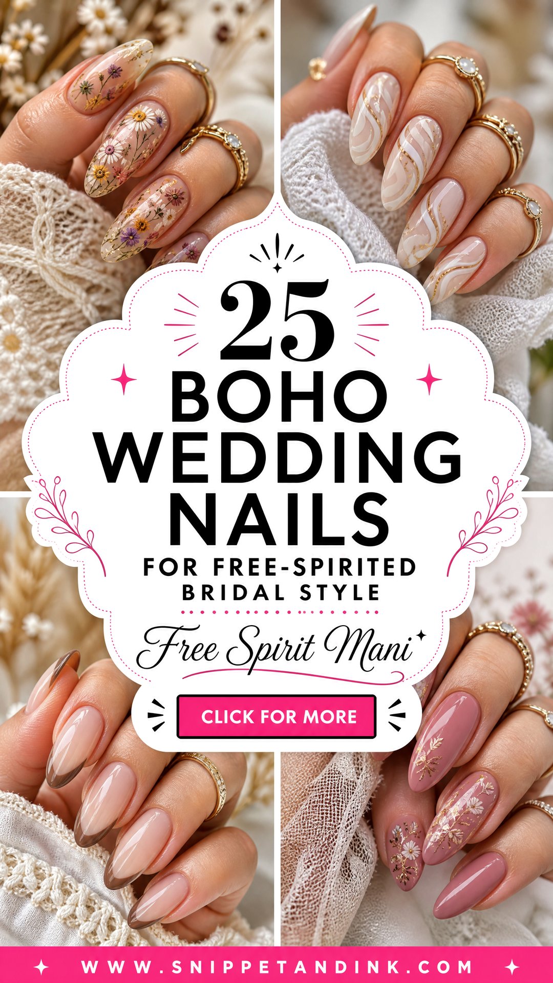25 Boho Wedding Nails for Free-Spirited Bridal Style - 25 Boho Wedding Nails for Free-Spirited Bridal Style