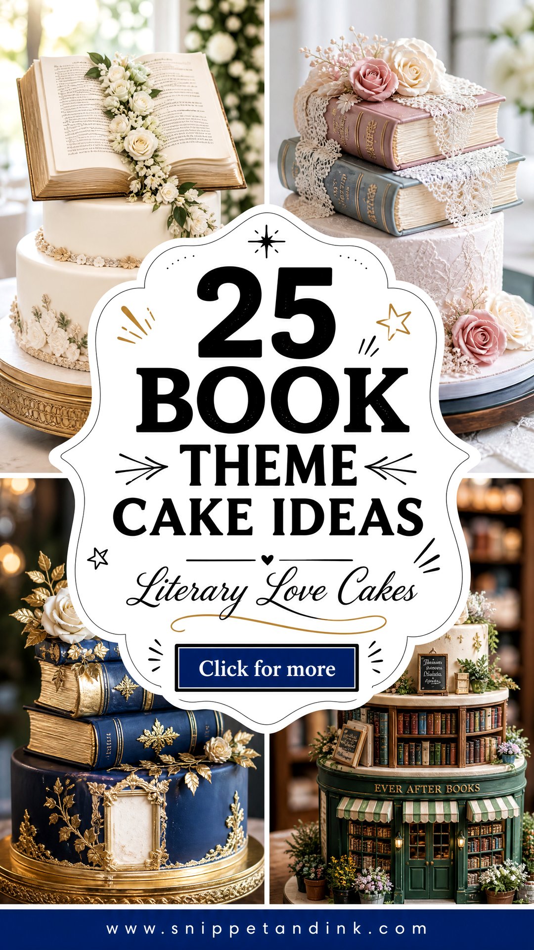 25 Book Theme Cake Ideas for Wedding Lovers and Literary Couples - 25 Book Theme Cake Ideas for Wedding Lovers and Literary Couples