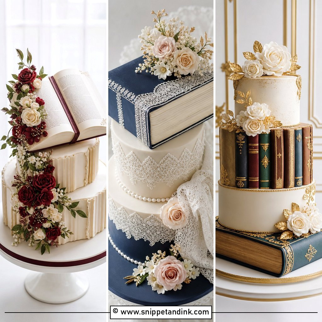 25 Book Theme Cake Ideas for Wedding Lovers and Literary Couples