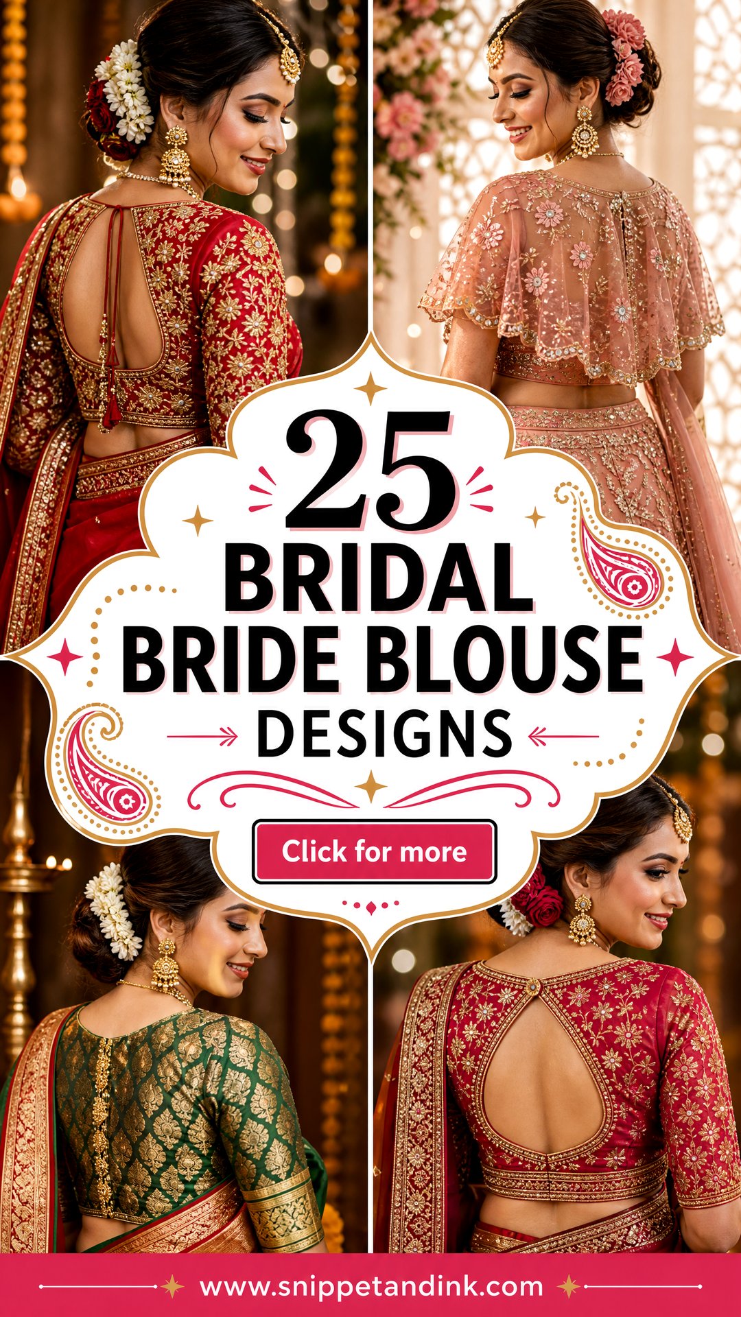 25 Bridal Bride Blouse Designs for a Striking Wedding Look - 25 Bridal Bride Blouse Designs for a Striking Wedding Look