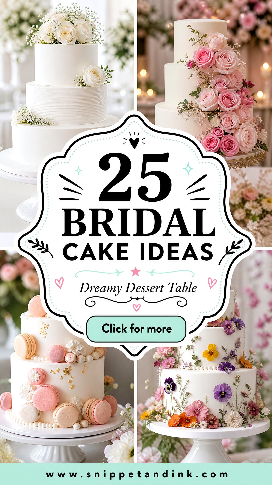 25 Bridal Cake Ideas for a Dreamy Wedding Dessert Table - 25 Bridal Cake Ideas for a Dreamy Wedding Dessert Table
