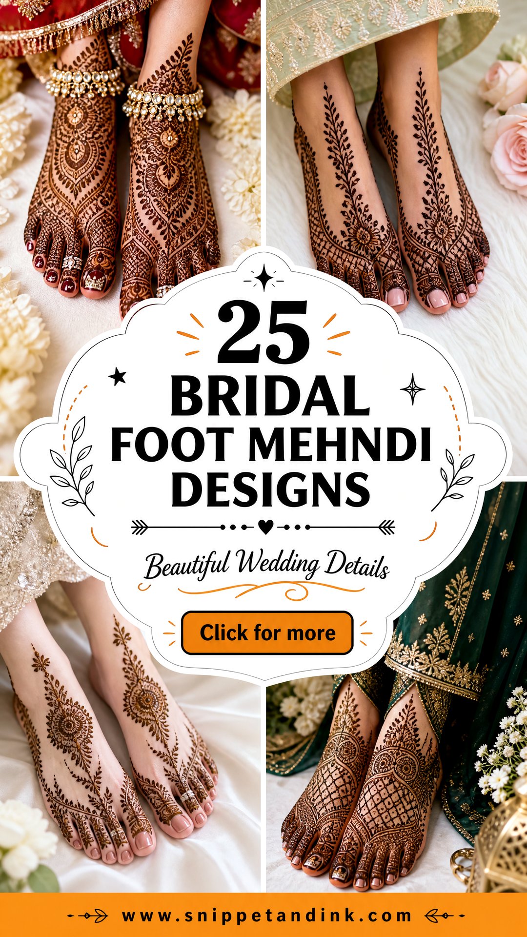 25 Bridal Foot Mehndi Designs for Beautiful Wedding Details - 25 Bridal Foot Mehndi Designs for Beautiful Wedding Details