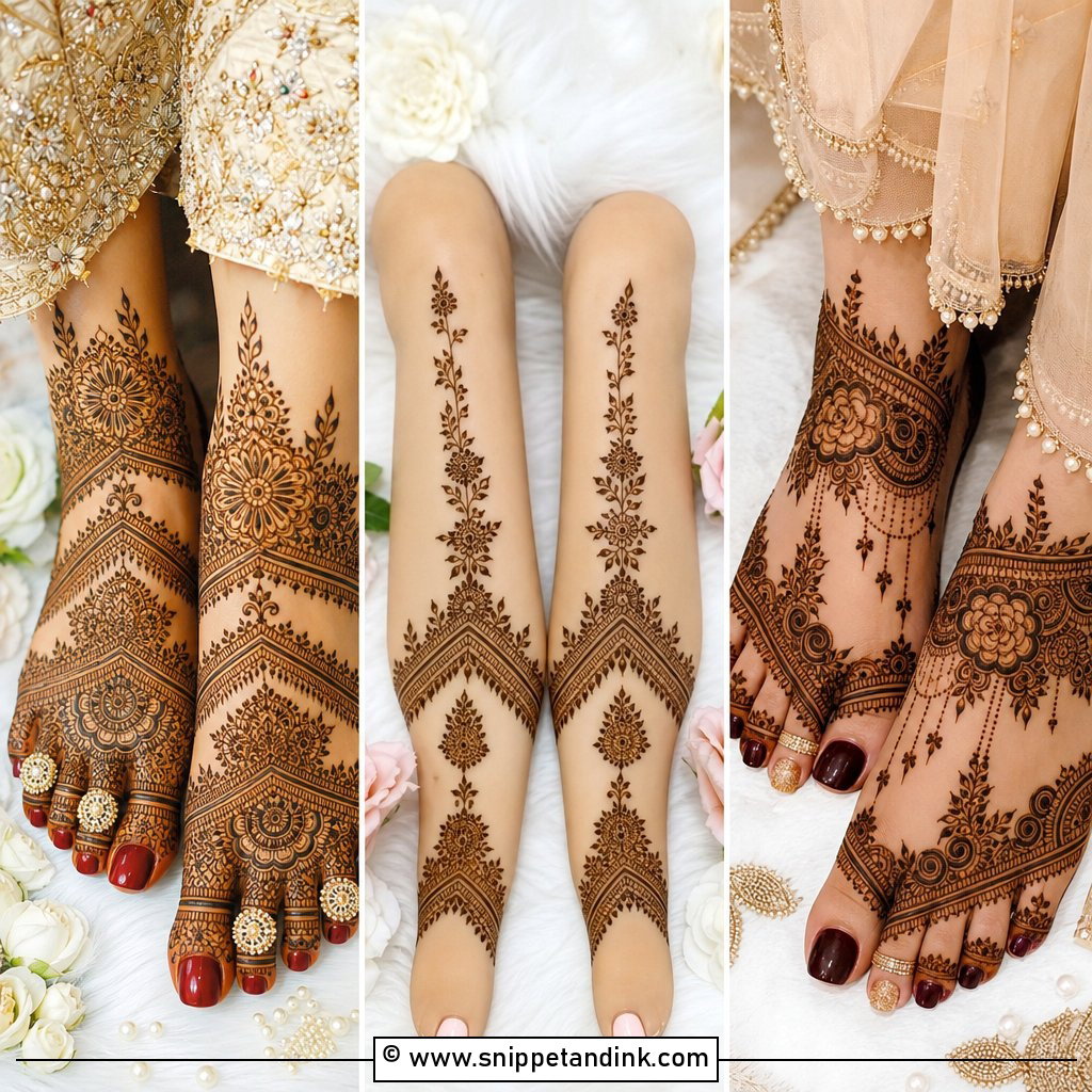 25 Bridal Foot Mehndi Designs for Beautiful Wedding Details